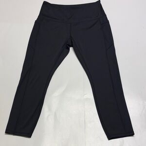 Leg End women’s high waisted black athletic leggings with pockets size large